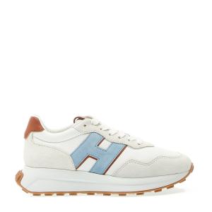 Running H641 Camoscio E Pelle Beige H Azzurra