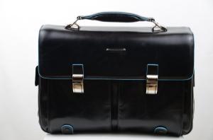 Computer Briefcase Piquadro Blu Square