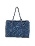 Tory burch fleming mini tote in denim with logo