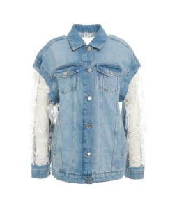 Denim jacket with lace 