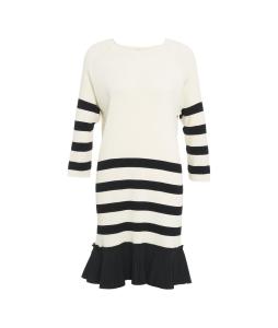 Knitted dress with striped pattern 