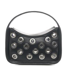 Mini shoulder bag with eyelets