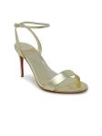 CHRISTIAN LOUBOUTIN 1240041 G306 GOLD LAMINATED LEATHER LOUBIGIRL 85 SANDALS