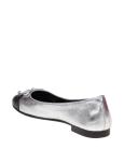 Tory burch cap-toe ballerina in metallic leather