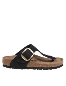 Birkenstock gizeh big flip flops in black leather