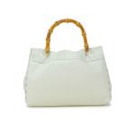 ZANELLATO 068010-0950000-Z1190 WHITE POSTINA DAILY S  BAMBOO LEATHER HANDBAG