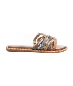 Sandals "Sandrine" with pearl embroidery 