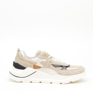 Sneakers D.a.t.e. Fuga In Camoscio E Tessuto Beige