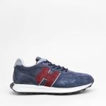 Sneakers Hogan H601 In Camoscio Blu E Bordeaux