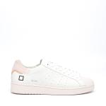 Sneakers D.a.t.e. Base In Pelle Bianco E Rosa