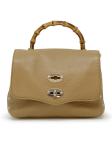 ZANELLATO 068010-0950000-Z0260 BROWN CAPPUCCINO POSTINA DAILY BABY  BAMBOO LEATHER HANDBAG