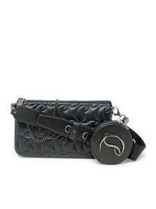 CHRISTIAN LOUBOUTIN 1245085 CM53 BLACK MONO STRAP NAPPA LOUBILA HYBRID POUCH