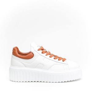 Sneakers Hogan H Stripes In Pelle Bianco E Cuoio