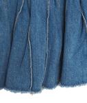 Denim skirt with flounces  