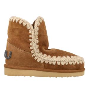 Stivaletto eskimo 18 cuoio con logo glitter 