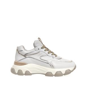 Sneakers Hyperactive In Pelle Bianca E Platino