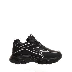 Sneakers Hyperactive In Pelle Nera E Argento