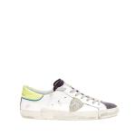 Sneakers Paris Pelle Bianco Fluo Grigio