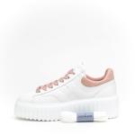 Sneakers Hogan H-stripes In Pelle Bianco E Rosa