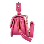 Borsa a mano piccola fuxia con borchie oro 