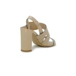 ROBERTO DEL CARLO 11524 BEIGE PATENT LEATHER SANDALS