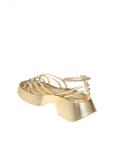 Vic matie' gold color laminated leather sandal