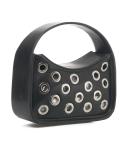 Mini shoulder bag with eyelets