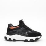 Sneakers Hogan Hyperactive In Camoscio E Tessuto Nero