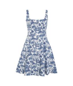 Dress with pleats in toile