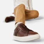 Sneakers Casssetta In Pelle Cuoio