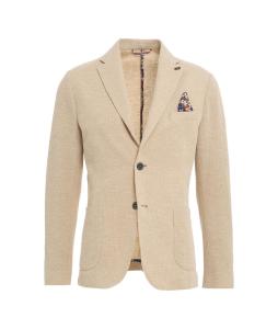 Single-breasted blazer with tuck-in scarf