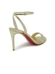 CHRISTIAN LOUBOUTIN 1240041 G306 GOLD LAMINATED LEATHER LOUBIGIRL 85 SANDALS