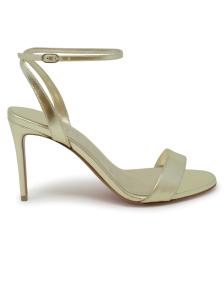 CHRISTIAN LOUBOUTIN 1240041 G306 GOLD LAMINATED LEATHER LOUBIGIRL 85 SANDALS