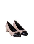 Tory burch pump cap-toe in leather with bow