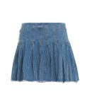 Denim skirt with flounces  