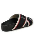 CHRISTIAN LOUBOUTIN 1240840 CM47 BLACK LEATHER HOT CROSS FLAT SANDALS