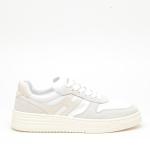 Sneakers Hogan H630 In Pelle Bianco E Beige