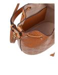 Tory burch monogram leather bucket bag leather color