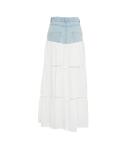 Denim maxi skirt with lace