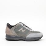 Sneakers Hogan Interactive In Camoscio E Tessuto Grigio