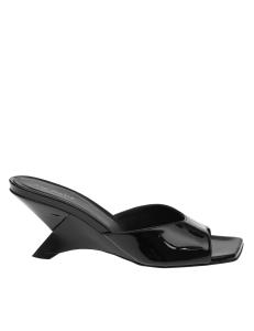 Vic matie' feather mules in black patent leather