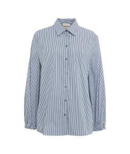 Blouse with contrasting stripes