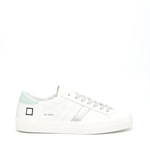 Sneakers D.a.t.e. Hill Low In Pelle Bianco E Color Menta