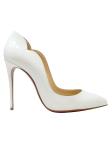 CHRISTIAN LOUBOUTIN 1190911 W222 WHITE PATENT LEATHER HOT CHICK 100 PUMPS