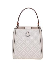 Tory burch mcgraw small bucket bag in ivory color monogram fabric