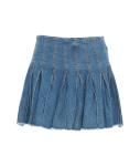 Denim skirt with flounces  