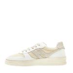 Sneakers Basket Pelle E Tessuto Bianco