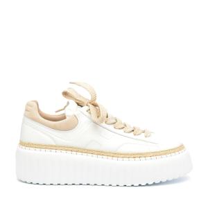 Sneakers Hogan H-stripes In Pelle Bianco