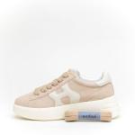 Sneakers Hogan Rebel In Pelle Scamosciata Beige