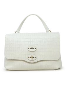 ZANELLATO 068090-0740000-Z1160 WHITE LINO POSTINA CAYMAN S LEATHER HANDBAG